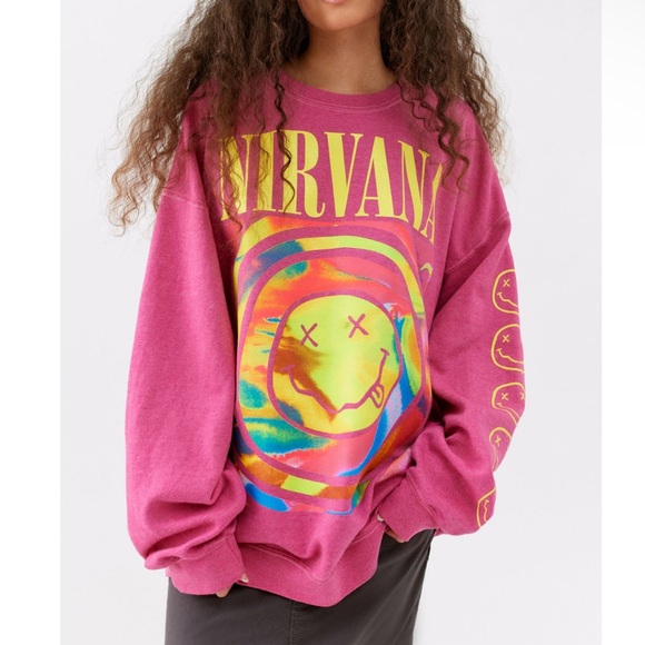 Urban Outfitters Tops - ✨ NWT UO Nirvana Smile Overdyed Sweatshirt